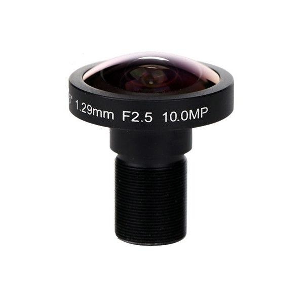 1/2.5" 1.29mm 10Megapixel M12x0.5 mount 185degree Fisheye Lens, IR CUT 4K fisheye lens for 360VR