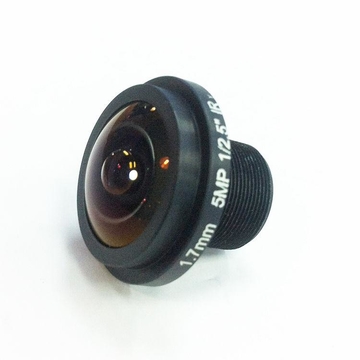1/2.5" 1.7mm F2.0 5MP Megapixel M12*0.5 mount 185degree IR Fisheye Lens, 360VR panoramic lens