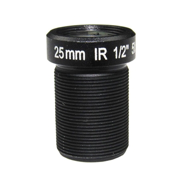 1/2" 25mm F2.4 5Megapixel M12x0.5 mount low-distortion IR CUT board lens, long focal S mount lens