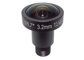1/1.7" 3.2mm 12Megapixel M12 mount 160degree wide angle lens, 4K lens for 1/1.7" 1/1.8" 1/2.3" sensors