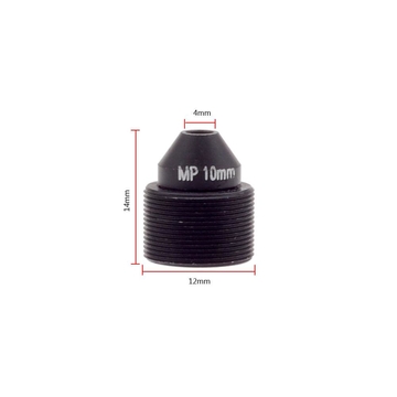 1/2.7" 10mm F1.6 2MP Megapixel M12x0.5 mount Sharp Cone IR Pinhole Lens for covert cameras, 10mm M12 pinhole lens