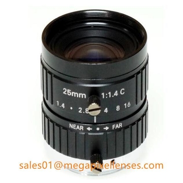 2/3&quot; 25mm F1.4 Megapixel 10MP Manual IRIS C Mount FA Industrial Lens, 25mm machine vision industrial lens