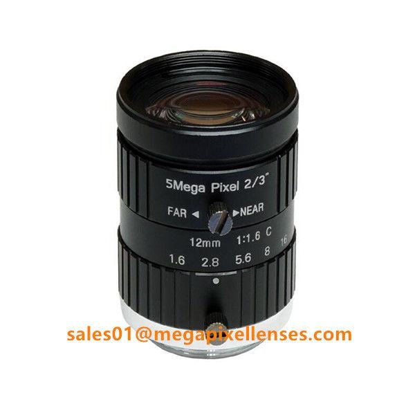 2/3" 12mm F1.6 Megapixel Manual IRIS C Mount Industrial FA Lens, 12mm 5MP machine vision industrial Lens