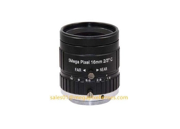 2/3" 16mm F1.6 Megapixel Manual IRIS C Mount Industrial FA Lens, 16mm 5MP machine vision industrial Lens