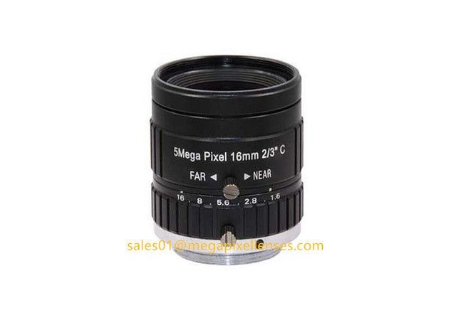 2/3&quot; 16mm F1.6 Megapixel Manual IRIS C Mount Industrial FA Lens, 16mm 5MP machine vision industrial Lens